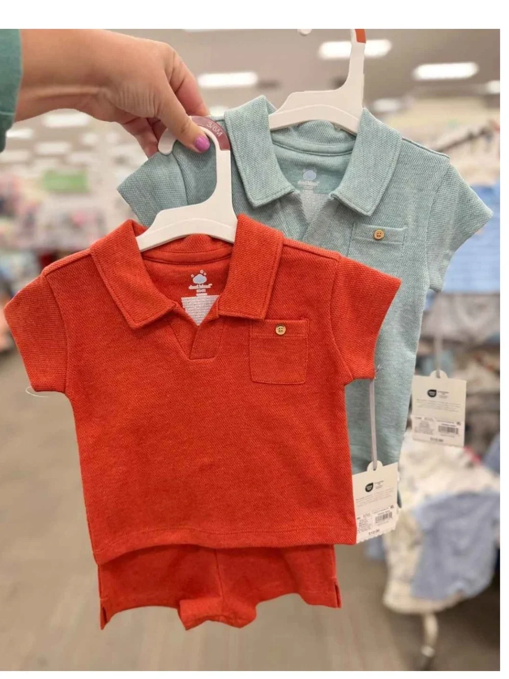 Kids Short Sleeve Polo & Shorts Set - Red